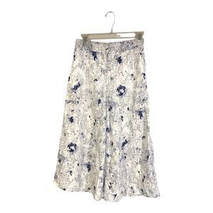 COS Cotton Wide Leg Culottes Cropped Trouser Pants White/blue Women’s 4